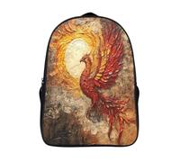 kaiyun Mytheical Phénix NirvanaSacs À Dos Pour Enfants École,Oil Peinture Style Grande Capacité Adolescents Sac À Garçons Filles Voyage 16 inch