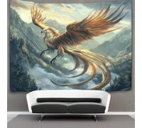 kaiyun Oiseau de proie mythique Tapisserie Murale Plumes de queue fluides Tentures Murales Pour Salon Tenture Murale Décorative Pour Chambre 70cmx100cm