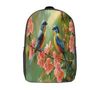 kaiyun Oiseau Sac À Dos Filles Cartable Enfants Garçons 17inch Grande Capacité Adolescents Fleurs Roses Sac De Voyage Scolaire Poids Léger