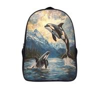 kaiyun Orque Sac A Dos Ecole Primaire,Sac À Dos Pour Enfants - Un bébé baleine saute hors de l'eau Sac De Livre D'école Adolescents Con Boucle De Réglage 16 inch