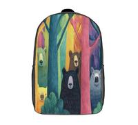 kaiyun Ours dans la forêt regardant derrière un arbre Sac À Dos Unisexe Loisir Backpack Garçons École Sacs Filles Cartable Daypacks Adulte Léger 17inch