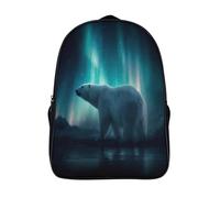 kaiyun Ours polaire dans le ciel nocturne avec aurores boréales Sacs À Dos Adolescents,Design Respirant Cartable,Sac À Dos Enfant Pour Ecole,Garçon,Fille,Primaire 16 inch