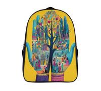 kaiyun Paire de mains tenant un arbre, illustration 2D colorée Sacs À Dos, Cartable Avec Boucle De Réglage Pour Garçons Et Filles,16 inch Léger Décontracté Sac De Voyage