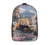 kaiyun Panda roux Relaxing Sacs À Dos,3D Imprimé Scène d'hiver japonaise Étudiant Cartable Garçons Filles Livre Sac Pour Maternelle Ou Primaire 17inch