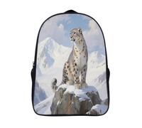 kaiyun Panthère des neiges dans la Jungle Sac À Dos,Sac Scolaire Enfant Ado Camping,Voyage Cartable Scolaire,Faune Sacs Scolaires,16 inch