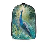 kaiyun Paon fier, feuilles vertes Sacs À Dos Étudiant Cartables Scolaires 3D Imprimé Sacs D'école Pour Garçons Filles 17inch