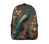 kaiyun Paon Perched on An Ancient Apricot Tree Sac À Dos Enfant,Léger Mignon Cartable Garçons Filles Étudiant Utilisation Quotidienne Sac 39x29x16cm