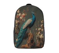 kaiyun Paon Perched on An Ancient Apricot Tree Sacs À Dos,3D Imprimé Étudiant Cartable Garçons Filles Livre Sac Pour Maternelle Ou Primaire 17inch