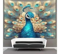 kaiyun Paon Tapisserie Pour Décoration Murale,chambre À Coucher, Amourly And Beautiful Flowing Feathers Tentures Murales Pour Salon 180cmx230cm