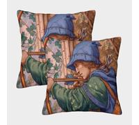 kaiyun Paquet De 2 45x45cm Housse De Coussin Enluminure Médiévale de Robin des Bois Motif Décorative Canapé Taie d'oreiller Carrée Adaptée pour Lit Voiture Maison