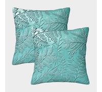 kaiyun Paquet De 2 45x45cm Housse De Coussin Motif de Feuilles de fougère Motif Décorative Décoration Murale botanique Canapé Taie d'oreiller Carrée Adaptée pour Lit Voiture Maison