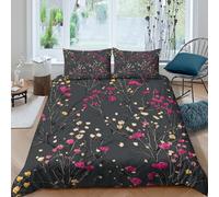 kaiyun Parure De Lit Imprimé Fleurs Simples et audacieuses, Housse De Couette 3D, avec Taies d'oreiller en Microfibre en Microfibre avec Fermeture Double(200x200cm)