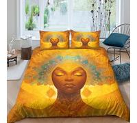 kaiyun Parure De Lit Soleil Déesse Motif King（220x240cm） Housse De Couette avec Taies d'oreiller 3D Imprimé Literie en Microfibre,pour Adultes Enfants