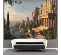 kaiyun Paysage grec antique Tapisserie Chambre Esthétique - Murale Indépendante Décoration De Salle Couvre-lit Tenture Murale, Art Mural 100cmx150cm