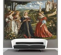 kaiyun Paysages de la Renaissance Tapisserie Elegant Figures Gardens And Classical Architecture Tenture Murales Décoration Murale,impression HD Pour Salon,chambre À Coucher Et Dortoir 100cmx150cm