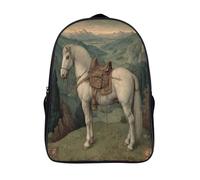 kaiyun Peinture médiévale Sac À Dos Lonely Cheval Cartable Scolaire Boucle De Réglage Sac A Dos Filles Garçons Pour Enfants Mignon Sac Scolaire 16 inch