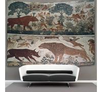 kaiyun Peintures rupestres Tapisserie Murale À Suspendre, Forêts tropicales et habitants Pour Décoration De Chambre À Coucher,fête D'anniversaire Ou Toile De Fond De Jardin 130cmx150cm