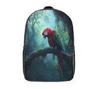 kaiyun Perroquet de la forêt tropicale Sac À Dos Filles Cartable Enfants Garçons 17inch Grande Capacité Adolescents Faune vibrante Sac De Voyage Scolaire Poids Léger