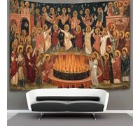 kaiyun Personnages byzantins dansant autour d'un feu Tapisserie, Décoration Murale En Tissu Pour La Chambre À Coucher Le Salon Le Dortoir,100cmx150cm