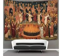 kaiyun Personnages byzantins dansant autour d'un feu Tapisserie Tenture Murales Décoration Murale,impression HD Pour Salon,chambre À Coucher Et Dortoir 130cmx150cm