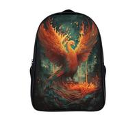 kaiyun Phénix Concept Art Sacs À Dos,3D Imprimé Bleu orange rouge Étudiant Cartable Garçons Filles Livre Sac Pour Maternelle Ou Primaire 16 inch