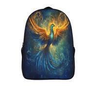 kaiyun Phénix déployant ses ailes Sac À Dos Unisexe Loisir Backpack Garçons École Sacs Filles Aura de flammes bleues et dorées Cartable Daypacks Adulte Léger 16 inch