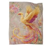 kaiyun Phénix doré Plaids Doux Et Chauds Couverture Imprimée pour Lits Et Canapés 60x80inch(150x200cm)