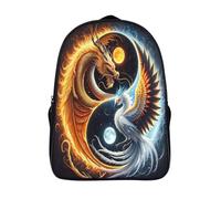 kaiyun Phénix, DragonSacs À Dos,3D Imprimé Symbole Yin Yang Étudiant Cartable Garçons Filles Livre Sac Pour Maternelle Ou Primaire 16 inch
