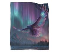 kaiyun Phénix in The Aurore boréale Sky, Brilliant Stardust Impression 3D Couvre-lit Conçu Doux Et Chaud en Flanelle Couverture Pelucheuse 70x80inch(180x200cm)