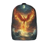 kaiyun Phénix on The Vagues Sac À Dos Unisexe Loisir Backpack Garçons École Sacs Filles Flammes Soaring Lune Cartable Daypacks Adulte Léger 17inch