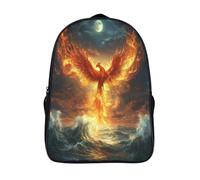 kaiyun Phénix on The Vagues Sacs À Dos Étudiant Cartables Scolaires 3D Imprimé Flammes Soaring Lune Sacs D'école Pour Garçons Filles 16 inch