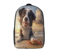 kaiyun Plage Sac À Dos Little Crab And Shepherd ChienCartable Scolaire Boucle De Réglage Sac A Dos Filles Garçons Pour Enfants Mignon Sac Scolaire 17inch