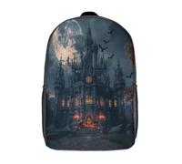 kaiyun Pleine lune Château Sacs À Dos,3D Imprimé Chauves-souris Étudiant Voituretable Garçons Filles Livre Sac Pour Maternelle Ou Primaire 17inch