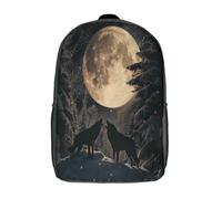 kaiyun Pleine lune Sac À Dos Enfant,Léger Mignon Voituretable Garçons Filles Étudiant Utilisation Quotidienne Loup HHibou Sac 17inch