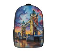 kaiyun Pont de Londres Sac À Dos Filles Cartable Enfants Garçons 17inch Grande Capacité Adolescents Style architectural victorien Sac De Voyage Scolaire Poids Léger