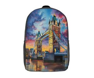 kaiyun Pont de Londres Sac À Dos Filles Cartable Enfants Garçons 17inch Grande Capacité Adolescents Style architectural victorien Sac De Voyage Scolaire Poids Léger