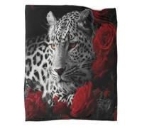 kaiyun Portrait de léopard - Couverture Chaude Polyvalente pour Canapés,Style Art Animalier Sauvage Édredon De Lit De Voyage Douce Et,70x80inch(180x200cm)