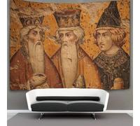 kaiyun Portrait des Rois mages Décorations Tapisserie Tenture Murale Impression 3D Couverture Murale Affiche Pour Salon Chambre Dortoir Décor 180cmx230cm