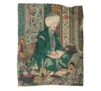 kaiyun Portrait du Sultan - Couverture Chaude Polyvalente pour Canapés,Art Islamique Édredon De Lit De Voyage Douce Et Confortable,70x80inch(180x200cm)