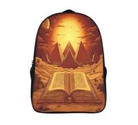 kaiyun Pyramidees et déserts d'Égypte Sac A Dos Ecole Primaire,Sac À Dos Pour Enfants - Livre ouvert Sac De Livre D'école Adolescents Con Boucle De Réglage 16 inch