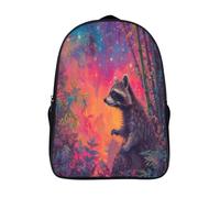 kaiyun Raton laveur Sacs À Dos Adolescents,Design Respirant Voituretable Étoilery Bamboo Forêt,Sac À Dos Enfant Pour Ecole,Garçon,Fille,Primaire 16 inch