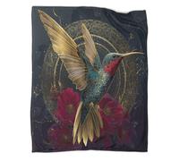 kaiyun Red-Throated Hummingbird, Flowers, Datura - Couverture Chaude Polyvalente pour Canapés, Édredon De Lit De Voyage Douce Et,50x60inch(127x152cm)