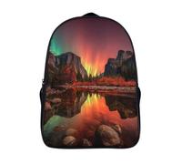 kaiyun Reflets d'aurores boréales vertes et rouges Sac À Dos Unisexe Loisir Backpack Garçons École Sacs Filles Cartable Daypacks Adulte Léger 16 inch