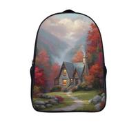 kaiyun Refuge de montagne romantique Sacs À Dos Pour Étudiant,Mignonne Rouge And Orange Trees Décontracté Pour Garçons Filles Cartable Scolaire 16 inch