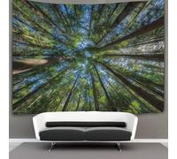 kaiyun Regard vers les arbres verts de la forêt, rayons de soleil perçant les feuilles Tapisserie Suspendu Au Mur Chambre À Coucher,salon,dortoir,esthétique,décoration Murale 180cmx230cm
