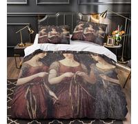kaiyun Religion Grecque Antique Mythologie- Déesse of Fate Housse De Couette 3D, Literie Microfibre avec Taies d'oreiller (3 Pièces) pour Filles Garçon Super King(260x220cm)
