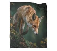 kaiyun Renard Trying to Catch A Prey Édredon | Couverture De Canapé | Housse De Voyage Douce Et,50x60inch(127x152cm)