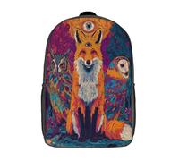 kaiyun Renard with A Third Eye on Its Forehead Sacs À Dos,Aigle Owl Cartable Avec Boucle De Réglage Pour Garçons Et Filles,17inch Léger Décontracté Sac De Voyage