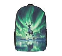 kaiyun Renne Sacs À Dos,Dancing Under The Lumières du Nord Cartable Avec Boucle De Réglage Pour Garçons Et Filles,17inch Léger Décontracté Sac De Voyage