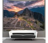 kaiyun Ruines antiques Décorations Tapisserie Tenture Murale Paysage de montagne Style Impression 3D Couverture Murale Affiche Pour Salon Chambre Dortoir Décor 100cmx150cm